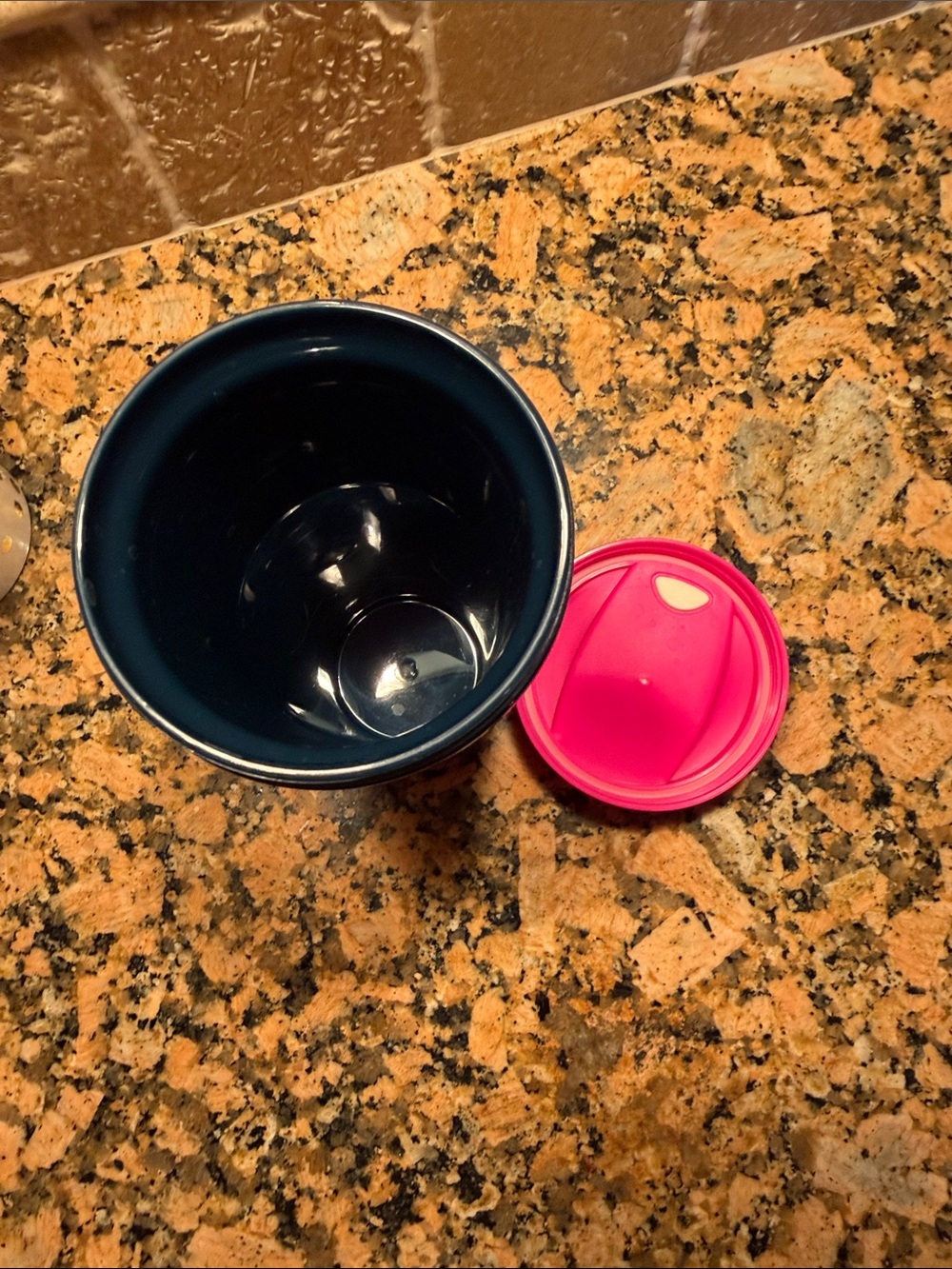 Vera Bradley Navy Tumbler with Pink Flamingos and White Polka Dots - Picture 6 of 6